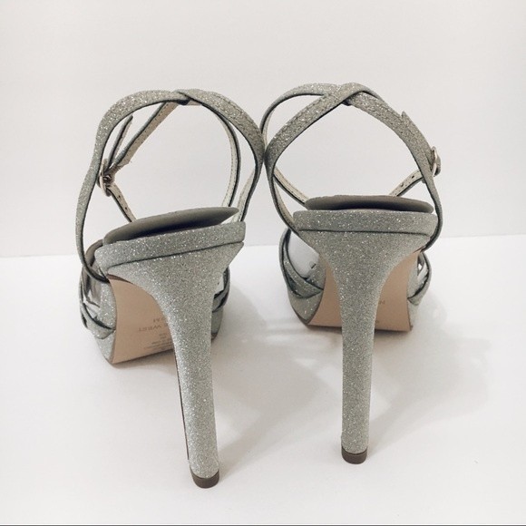 Nine West Size 9 Sparkly Glittery Strappy Platform Dress Sandals Heels Shoes - Picture 5 of 9